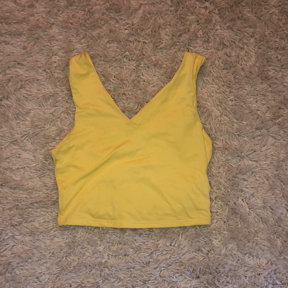 shein yellow crop tank size L